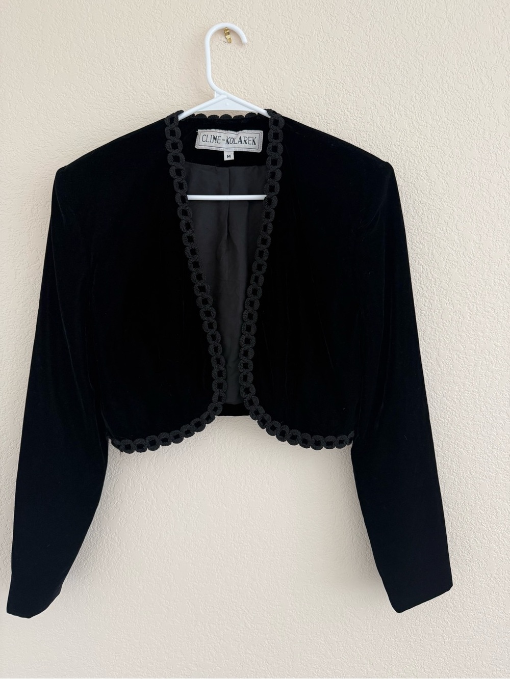 Black Velvet Cropped Bolero Jacket